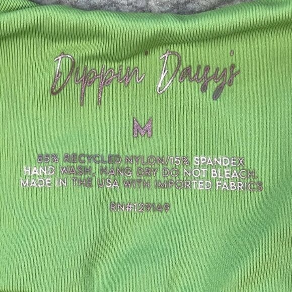 New Dippin' Daisy's Eco Hermosa Bikini Top Lime Green Faux Button Shells Sz M - Picture 10 of 10
